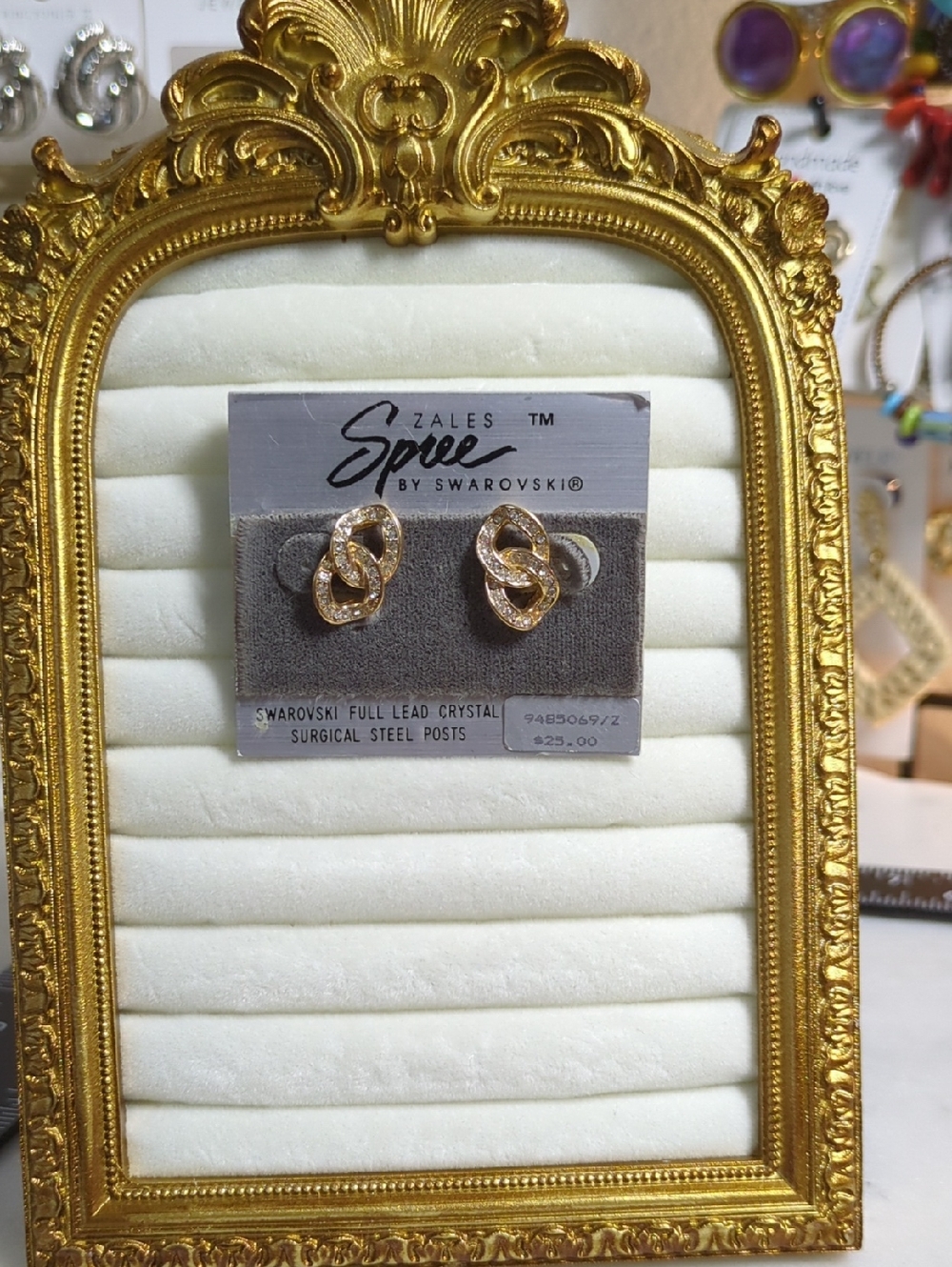 Zales Spree Gold Crystal Knot Stud Earrings